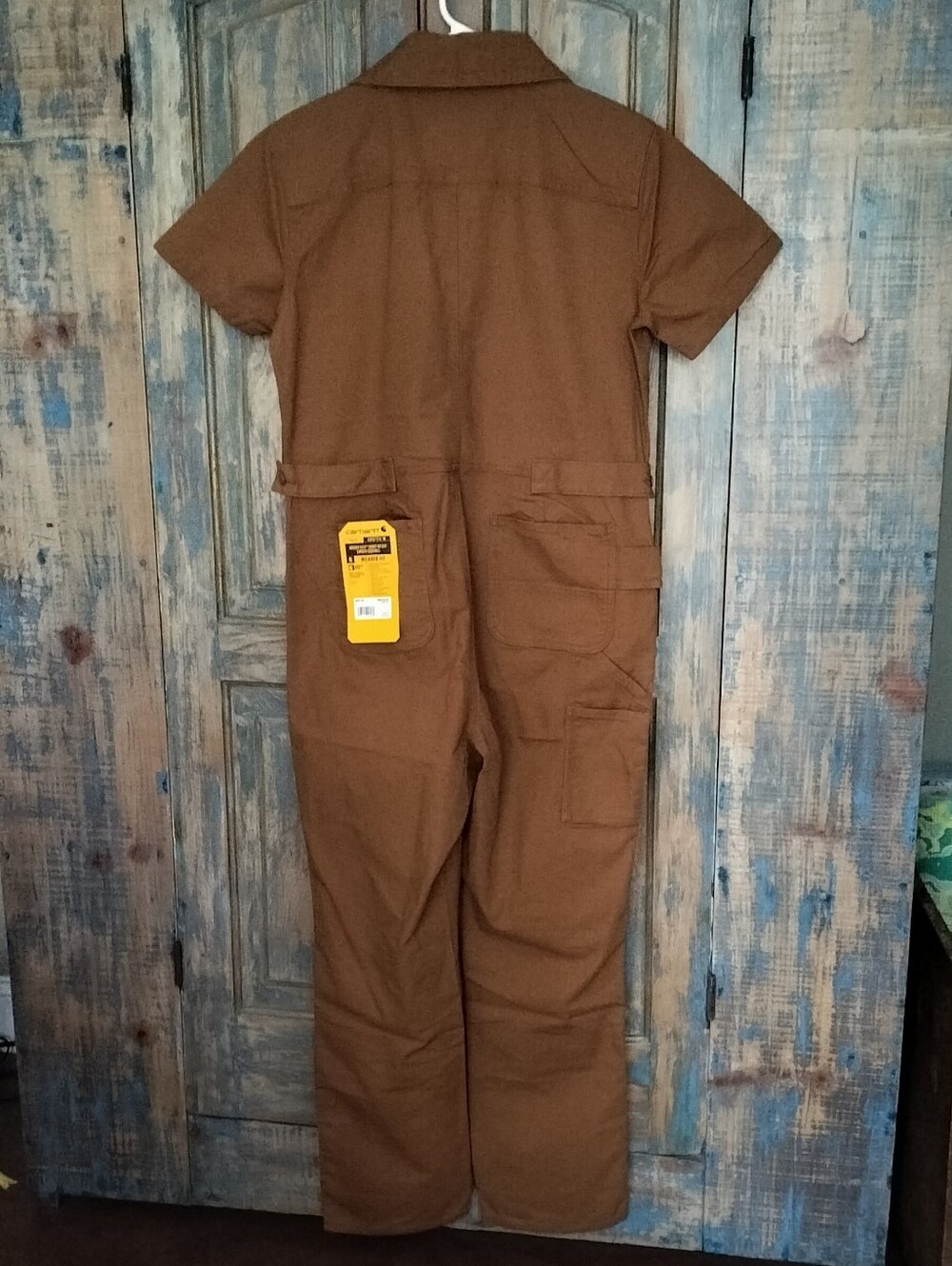 NWT Carhartt Rugged Flex Relaxed Fit Coveralls Women's Brown M 8-10 - Picture 3 of 4